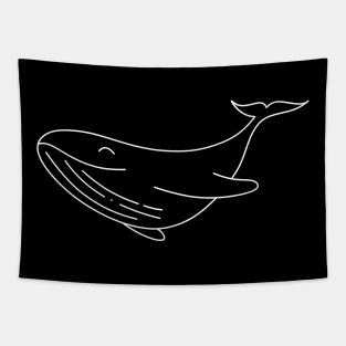 cute whale black and white Tapestry