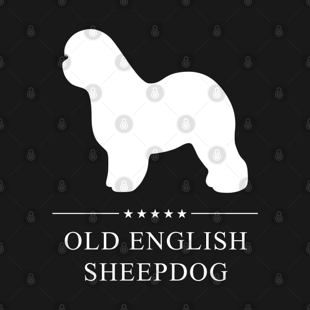 Old English Sheepdog Dog White Silhouette by millersye