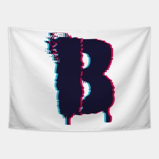 Glitch letter B, distorted letter B Tapestry