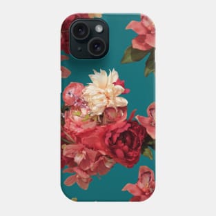 Just Flowers on Deep Teal Phone Case