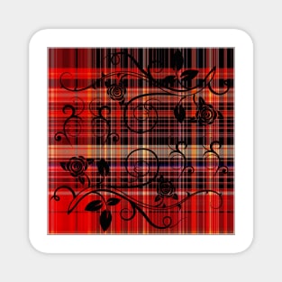 Tendrils on Tartan Magnet