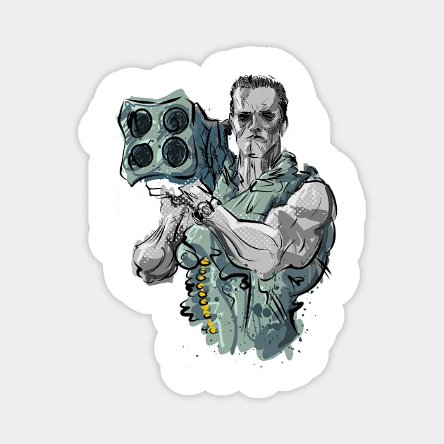 Arnie Commando Magnet by danpritchard