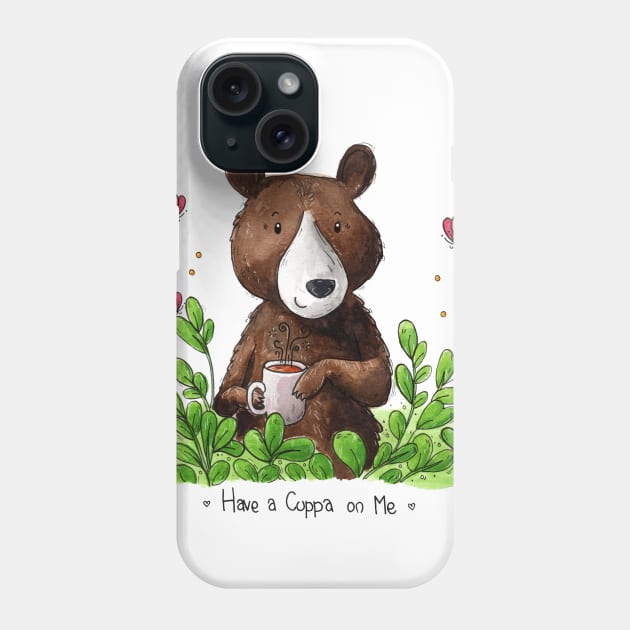 Have a Cuppa on Me Phone Case by Vicky Kuhn Illustration