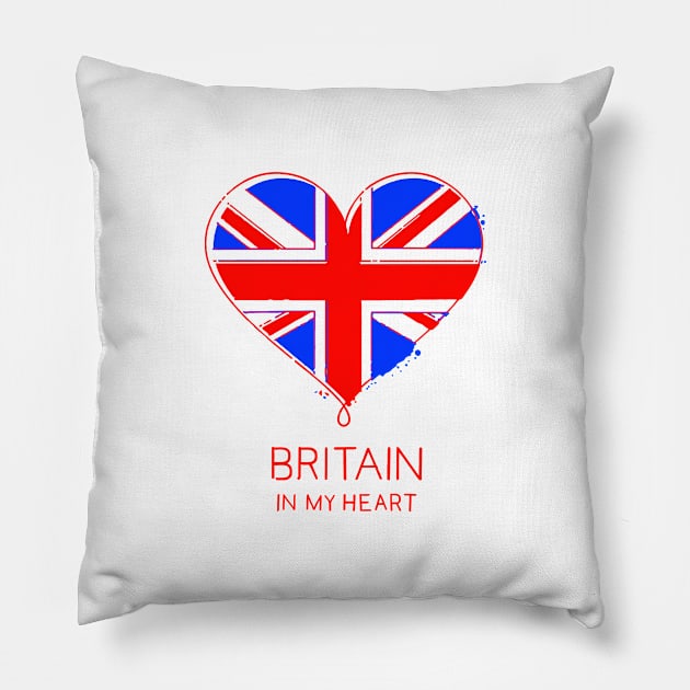 Britain In My Heart Pillow by rapiahmad