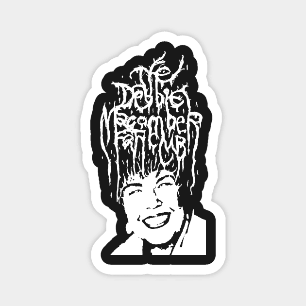 The Debbie Macomber Fanclub Black Death Metal Logo Meme Magnet by MacSquiddles