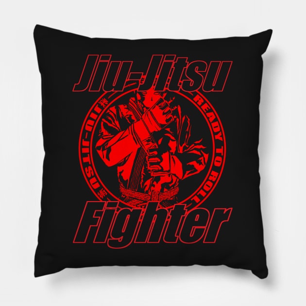 Jiu Jitsu Fighter Pillow by eokakoart