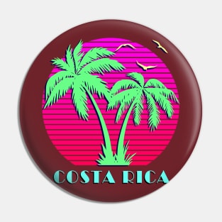 Costa Rica Palm Trees Sunset Pin