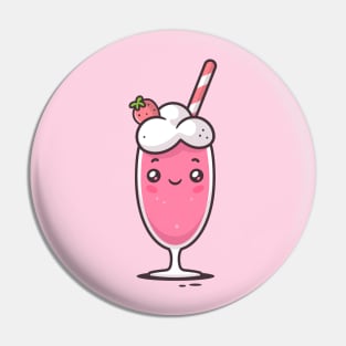 Strawberry Milkshake Kawaii Pin