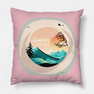 a nature-inspired t-shirt design featuring serene landscapes and wildlife. Utilize a soft color palette and intricate details to capture the beauty of the outdoors, tipseason3 Pillow