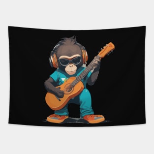 Monkey Plays Guitar Tapestry