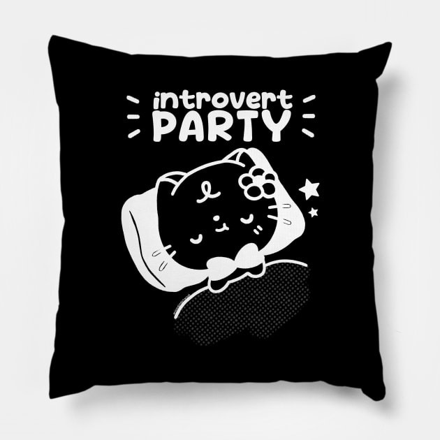 introvert party Pillow by missrainartwork 