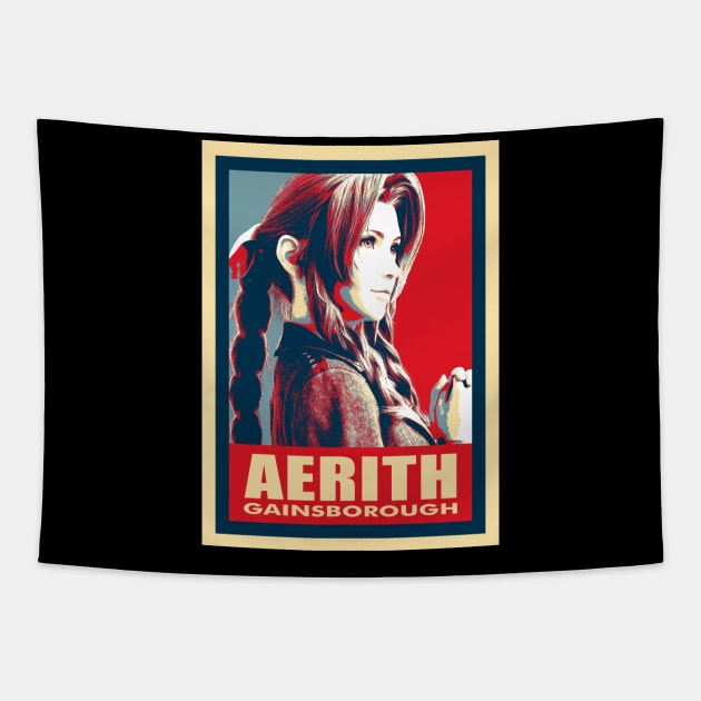 Aerith Funny FF7 Remake Game Gift Tapestry by beardline