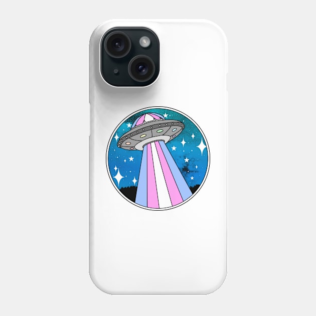 Trans pride UFO teal/blue Phone Case by Aurii