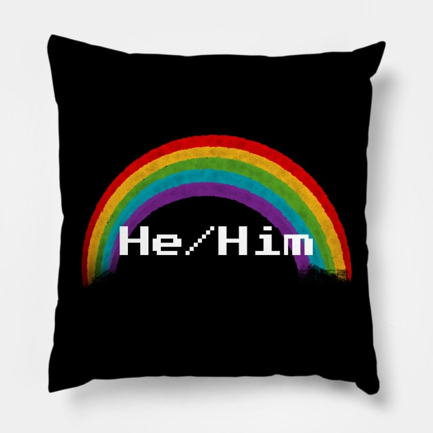 Rainbow Pronouns - He/Him Pillow by FindChaos