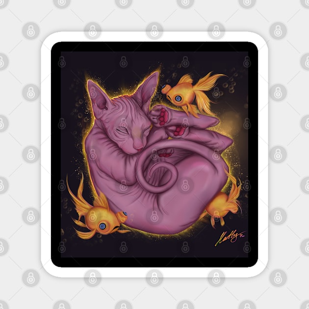 sweet sphynx is sleeping Magnet by Hartles Nina