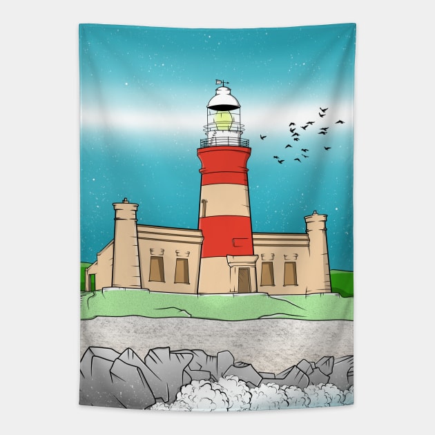 Cape Agulhas Lighthouse Tapestry by mailboxdisco