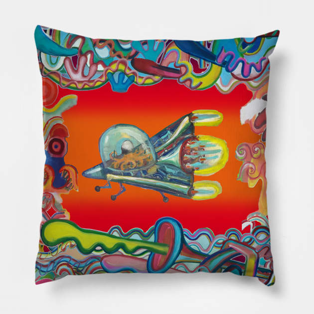 A Lot 2 and Spaceship Pillow by diegomanuel