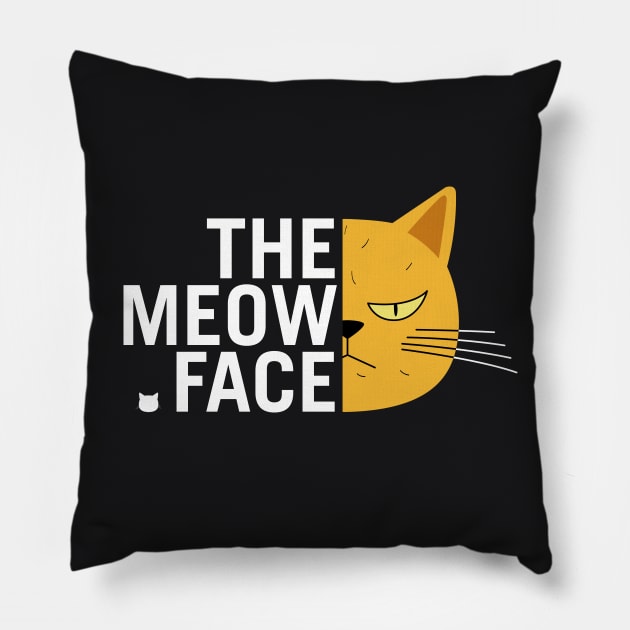 The Meow Face Cat Pillow by qoohuangyt