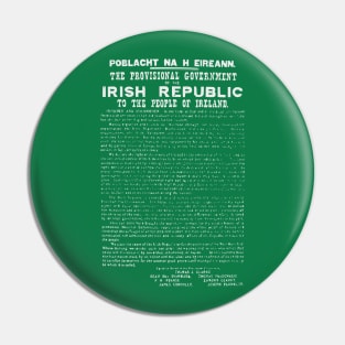 Irish Proclamation 1916 - Ideal for St Patrick's Day Pin