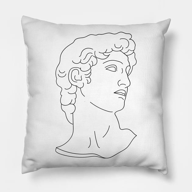 David Michelangelo Lineart Pillow by SybaDesign