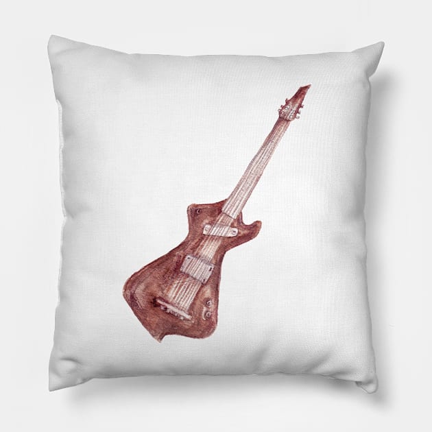 watercolor guitar _2 Pillow by lisenok