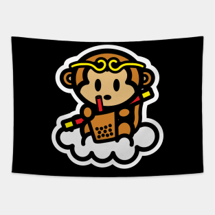 Monkey King Boba Tea Tapestry