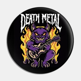 Death Metal Satanic Baphomet Cat Pin