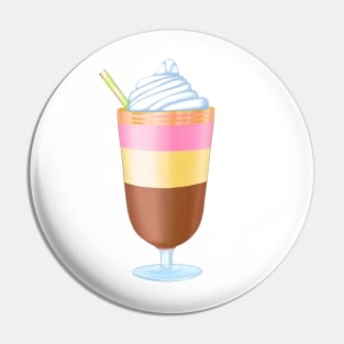 milkshake with whipped cream in a glass Pin