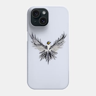 Snow Kestrel Spreading Wings Phone Case