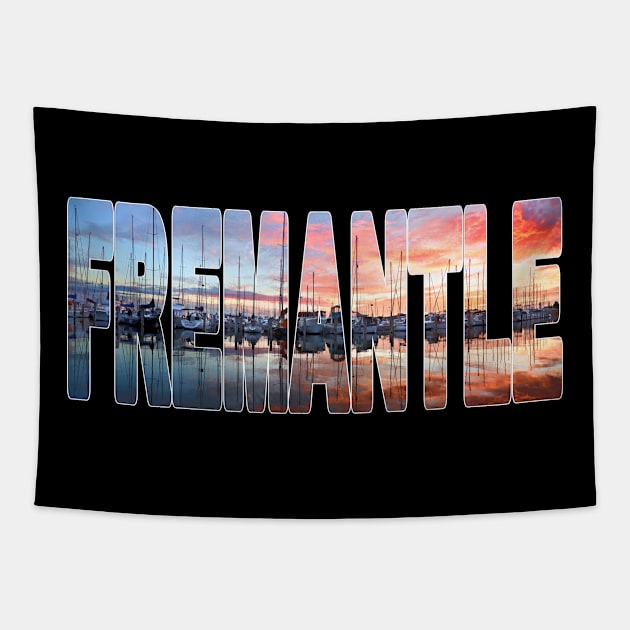 FREMANTLE -  Perth Western Australia Boat Harbour Tapestry by TouristMerch