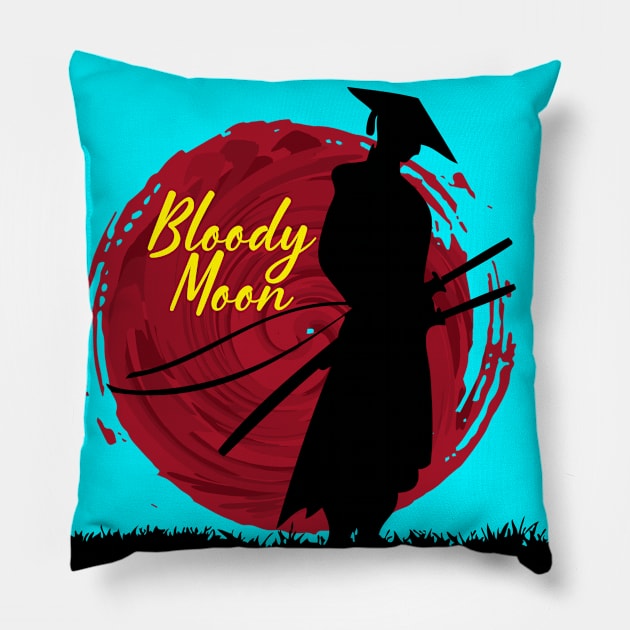 Bloody Moon Pillow by graphicganga