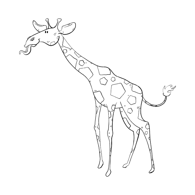 Giraffe - Line Art by Rowena Aitken