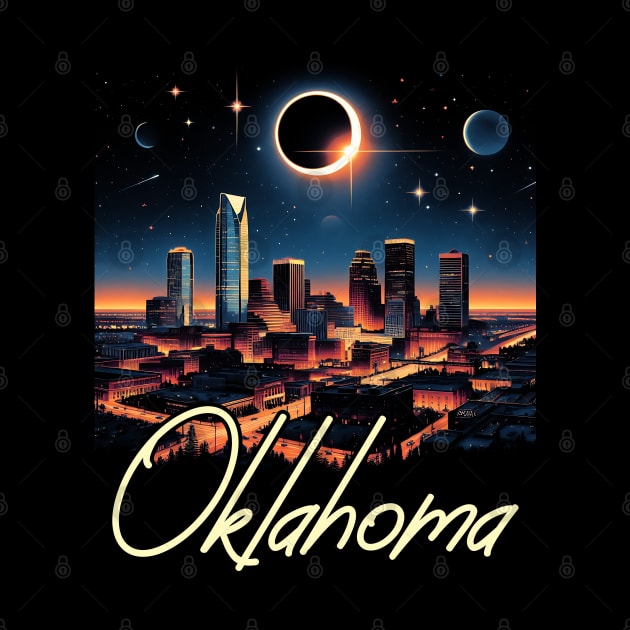 Oklahoma Solar Eclipse 2024 Starry Night, Solar Eclipse 2024 by click2print
