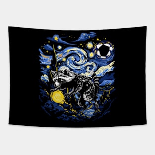 Starry Night Inspired Raccoon Gift Men Women Funny Raccoon Tapestry