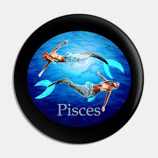 Pisces mermaids swimming in the sea Pin