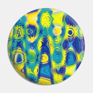 Yellow And Blue Abstract Art Pin