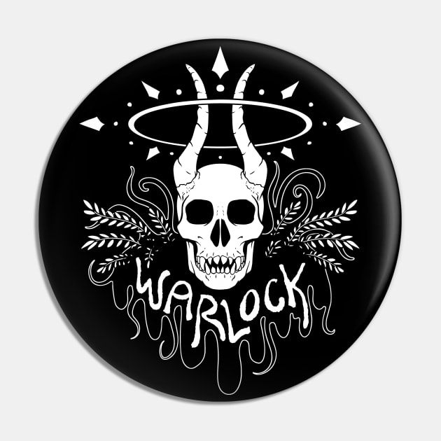 Warlock Class - White Design Pin by CliffeArts