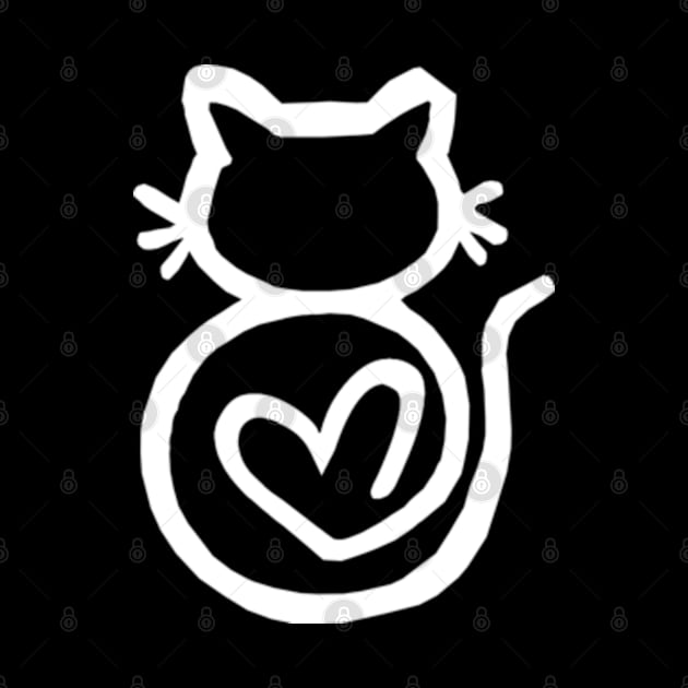 Kitty Heart Outline White by Gamers Gear