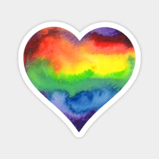 Rainbow Watercolor Heart Magnet