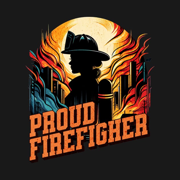 Proud Firefighter Woman Untold Heroes Design by Miami Neon Designs