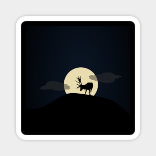 Deer and moon Magnet