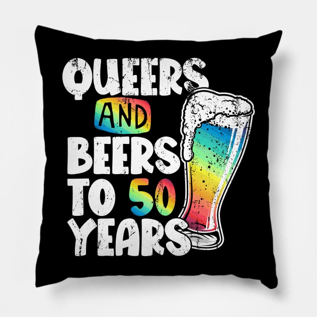 Queers and beers to my 50 years Pillow by Hinode