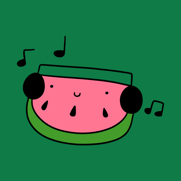 Watermelon Wedge with Headphones by saradaboru