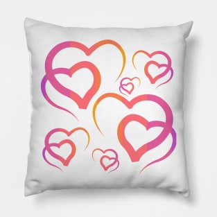 Gradient Heart Pattern Pillow