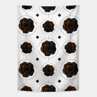 Black Rose Pattern Tapestry