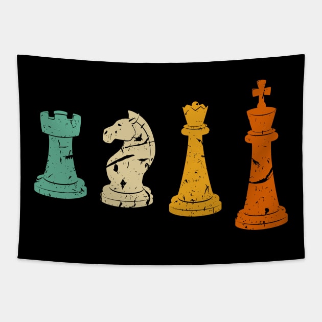 Chess Pieces Vintage Tapestry by Humbas Fun Shirts