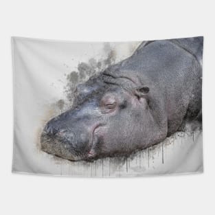 Hippopotamus Wild Animal Safari Africa Jungle Tapestry