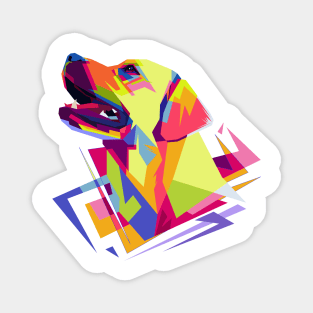 Dog head geometric in pop art illustration Magnet