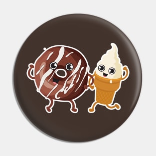 Chocolate Donut + Ice cream Pin