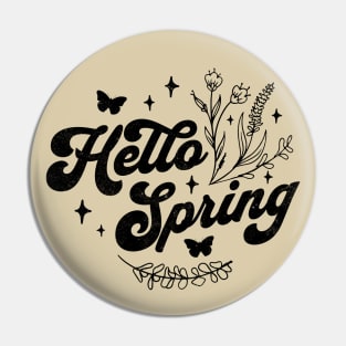 Hello Spring - Spring Flower -  Cute Floral and Butterfly Pin